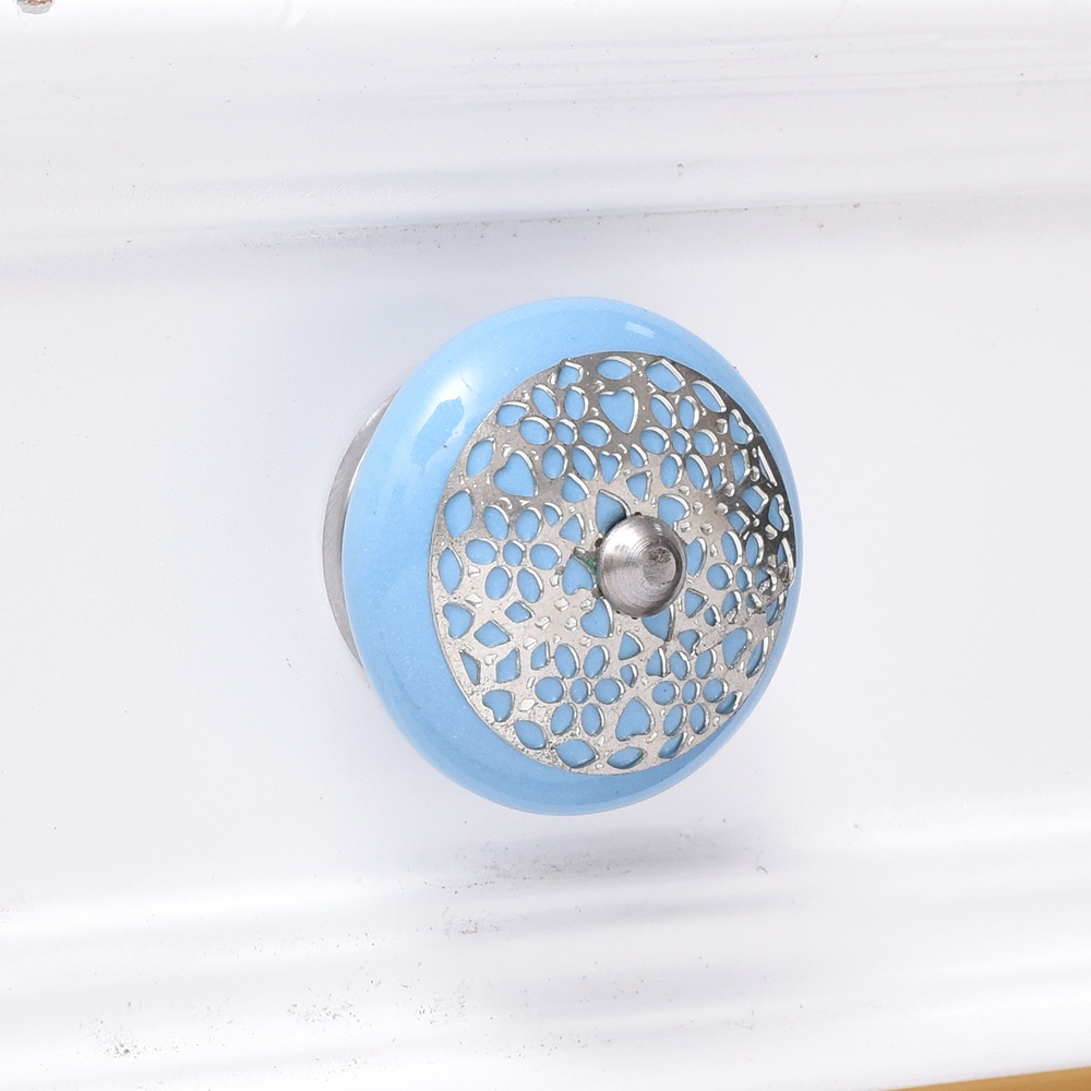 Turquoise Strewn Flat Knob